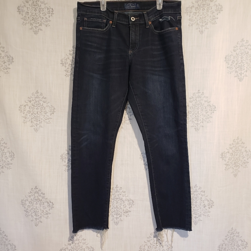 Lucky Brand Sz 8/29 Sienna Slim Boyfriend Jeans Orta Premium Denim Dark Wash